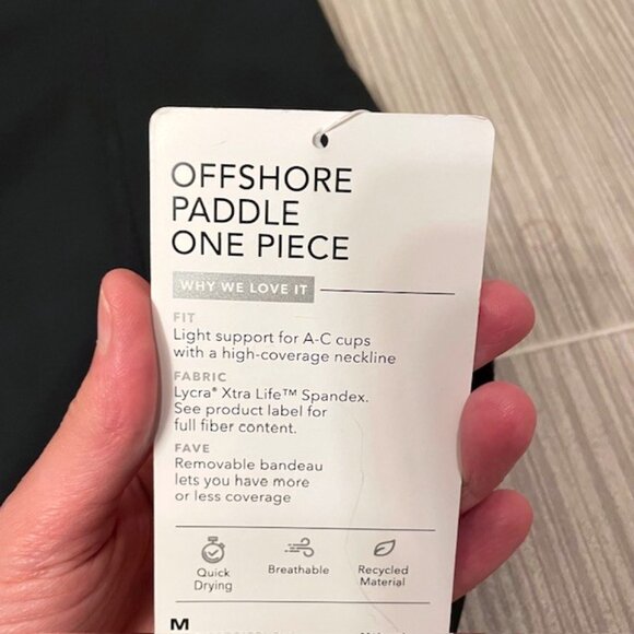 NEW Athleta Offshore Paddle One Piece Swimsuit Bathing Suit Black Size Medium - Picture 10 of 14